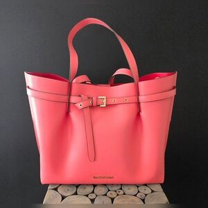 NWT Michael Kors Emilia Grapefruit Pebbled Leather Tote Bag
